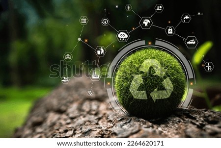 Zero waste,net zero concept. Carbon neutral. Climate neutral long term strategy. Sustainable business development. Reuse Reduce Recycle symbol.Conscious consumption. Waste management. Earth day banner Royalty-Free Stock Photo #2264620171