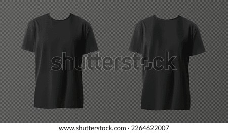Set black t-shirt on white background. Mockup for design Royalty-Free Stock Photo #2264622007