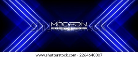 Geometric arrows in neon light against a dark. Laser line glow. Neon backgrounds. Modern Abstract Background. Award Background. Luxury Premium Graphics. Cyberpunk Futuristic Design.  Royalty-Free Stock Photo #2264640007