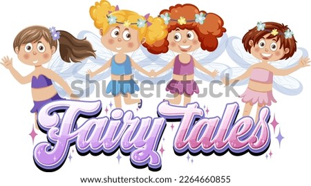 Fairy tales text design illustration
