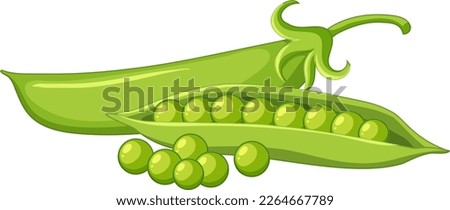 Green peas in a pod illustration Royalty-Free Stock Photo #2264667789