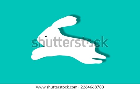Cute image of rabbit on a color background