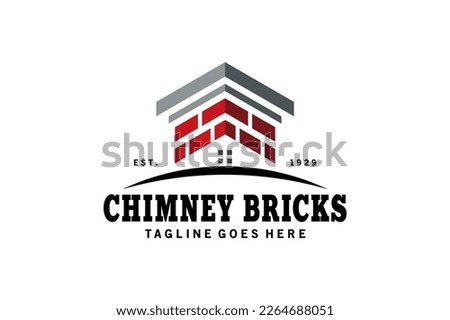 Creative vintage vector brick chimney logo design Royalty-Free Stock Photo #2264688051