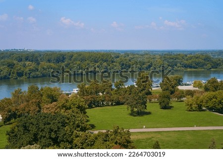 Kalemegdan Park at the confluence of the Sava and Danube rivers int he capital of Serbia - Belgrade.