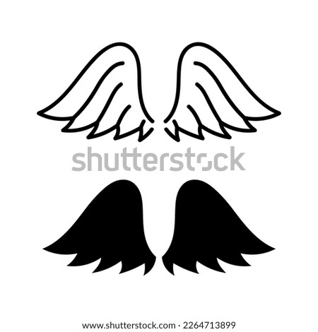 doodle wing. Hand drawn sketch style wing. Bird feather, angel concept vector illustration. Pencil line drawing