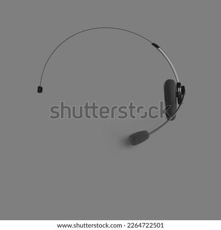 3d White realistic headphones isolated on gray background