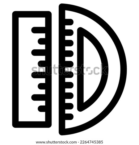 protractor and ruler icon or logo isolated sign symbol vector illustration - high quality black style vector icons
