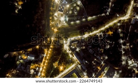 Ryazan, Russia. Night flight. Ryazan Kremlin - The oldest part of the city of Ryazan. Cathedral of the Assumption of the Blessed Virgin Mary, Aerial View, HEAD OVER SHOT  