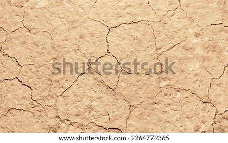 Cracked ground background in the top view for graphic design or wallpaper. Natural texture with the concept of drought and death. Empty space with abstract pattern in vintage style.