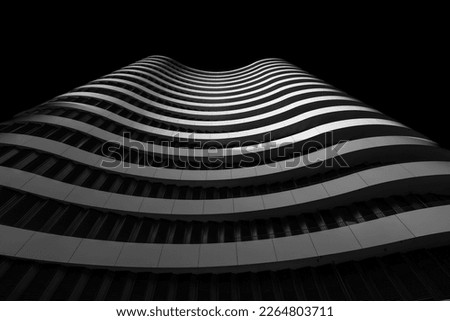 Abstraction of curves for modern buildings (black and white)