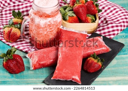 Tasty Pulp Of Fruit Frozen; Pulp Of Strawberry Royalty-Free Stock Photo #2264814513