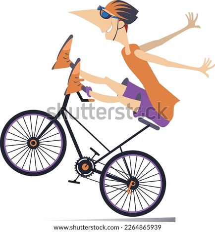 Biker cycling bicycle sport.
Cycling bicycle extreme high jump. Cyclist man making a trick on the bike
