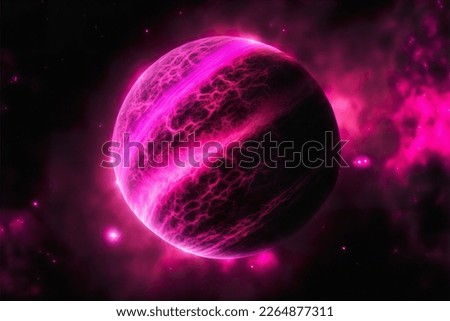 Beautiful pink planet or magenta, colored exoplanet is the resident of Virgo constellation, heat makes the surface appear a shade of magenta. Elements of this image furnished by NASA