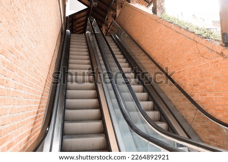 Escalators at the subway station or international airport.