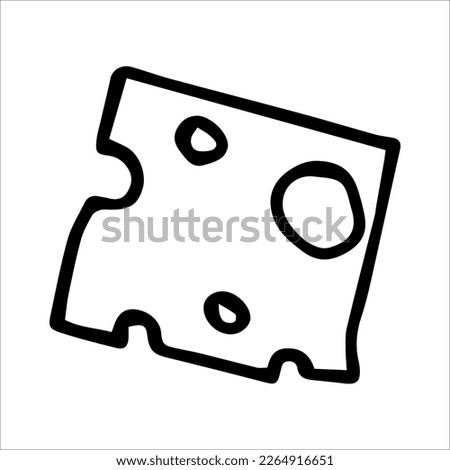 Vector illustration of piece of cheese with holes