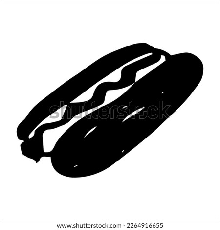 Vector illustration a hot dog with a sausage