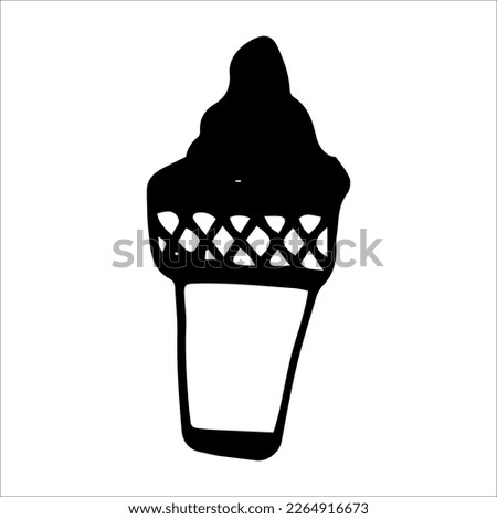 Vector illustration of ice cream waffle cup