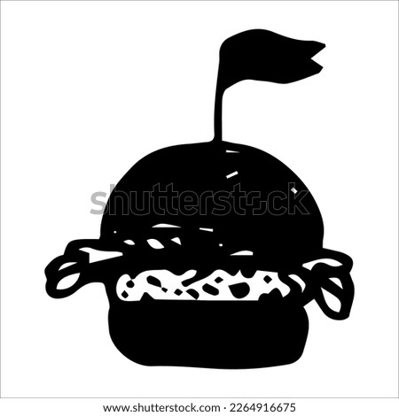 Vector illustration of a sandwich with a flag