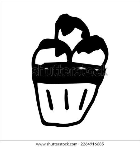 illustration of a cream bowl with ice cream