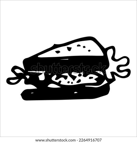 Vector illustration of a sandwich on a white