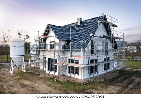 Construction site of a single-family house in Germany Royalty-Free Stock Photo #2264952091