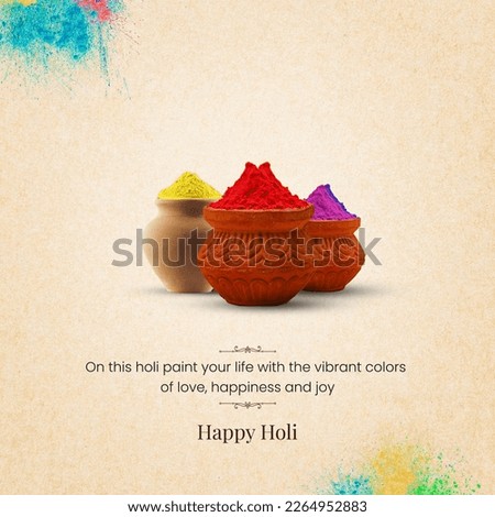 happy holi and very happiness rang panchami  Royalty-Free Stock Photo #2264952883