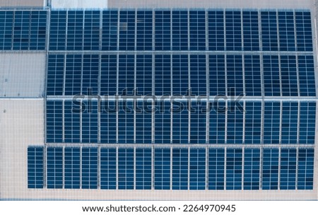 Solar photovoltaic rows array of roof mount system Installation. Solar power plant for producing alternative energy for sustainable development. renewable energy, Solar Rooftop