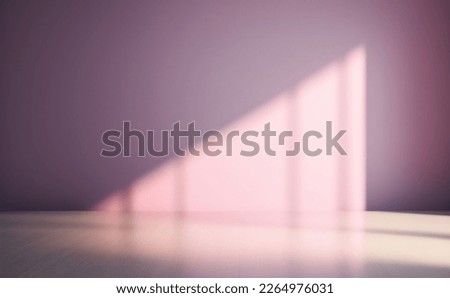 Empty light pink wall with beautiful chiaroscuro. Elegant minimalist background for product presentation. Royalty-Free Stock Photo #2264976031