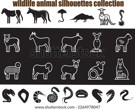 wildlife animal silhouettes collection | premium vector | animals in the forest