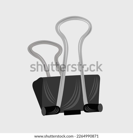 Paper clip flat vector illustration. Cute paper document clip stationery cartoon vector illustration for graphic design and decorative element