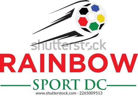 a sports logo themed in rainbow colors
