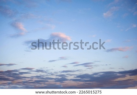 Sweet sky, blue and pink storm clouds at the bottom. sunset sky. nature background