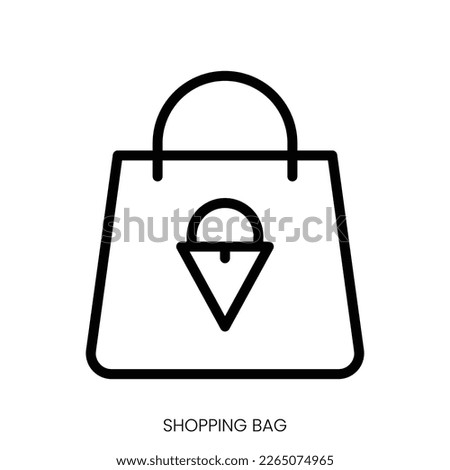 shopping bag icon. Line Art Style Design Isolated On White Background