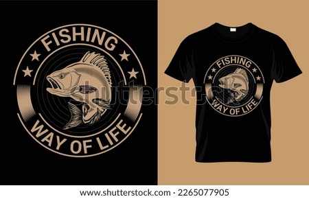 fishing way of life t-shirt design template