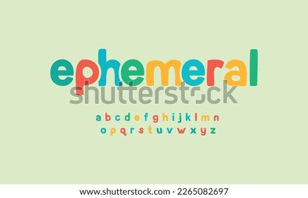 Beautiful Colorful  Kids logo Fonts, Creative Typography Fonts for Children's Books, Educational Materials, and Fun Projects" Letters,  Colorful  kids alphabet design vector template.  Royalty-Free Stock Photo #2265082697