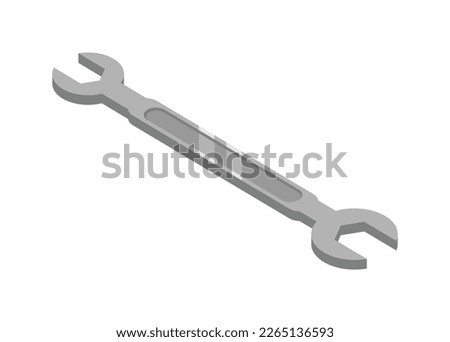 Wrench in isometric view. Simple flat illustration.