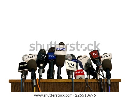 Press and Media Conference Microphones Royalty-Free Stock Photo #226513696