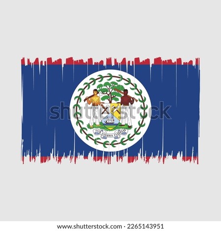 Belize Flag Brush Vector Illustration
