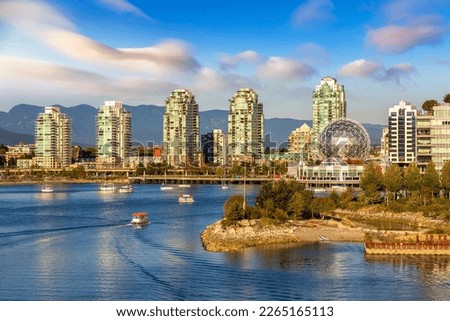 Panoramic aerial view of  Vancouver in a sunny day in Vancouver, Canada
