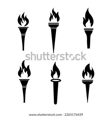 Torch icons set . vector fire torch icon illustration on white background..eps