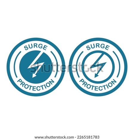 Surge protection badge logo design. Suitable for product label and information Royalty-Free Stock Photo #2265181783