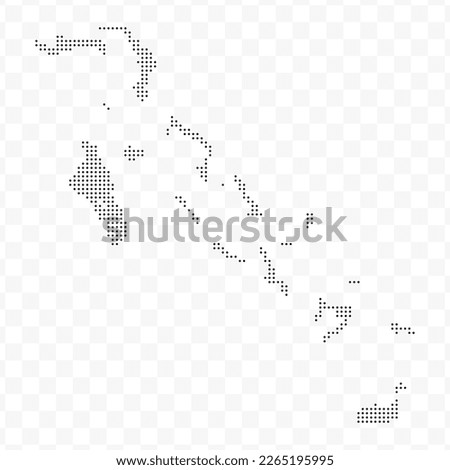 Vector Illustration of Dotted Map of Bahamas in black on Transparent Background (PNG). Dotted black map template for website pattern, annual report, infographics.