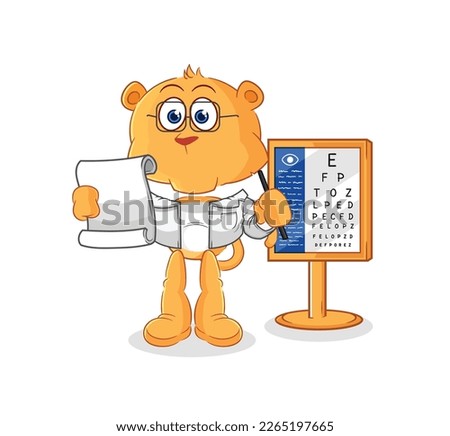 the lioness oculist cartoon. cartoon mascot vector
