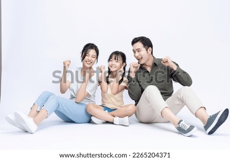 Image of Asian family on background