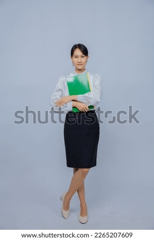 Asian business girl isolated white background