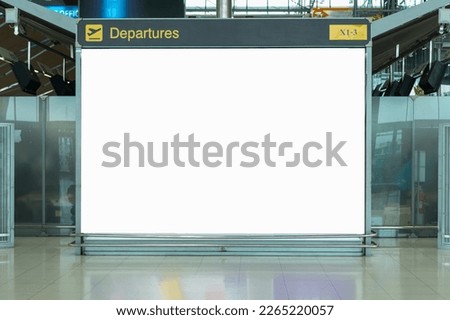 Blank advertising billboard at airport,mockup poster media template ads display