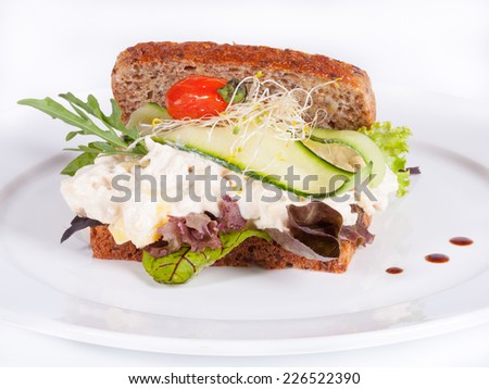Chicken and Mayonnaise Sandwich on brown bread