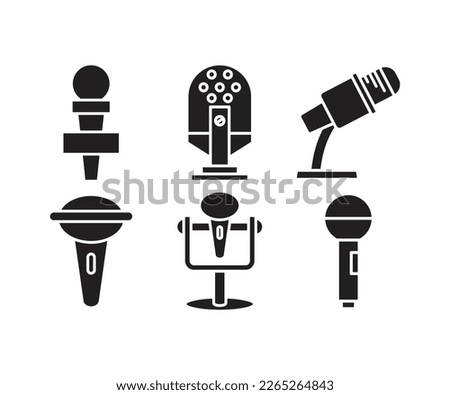 microphone icons set vector illustration