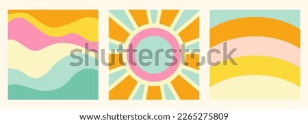 Groovy Background Retro 70s Style. Cute Abstract Vintage Texture Wallpaper. Hippie Wavy Vector Background. Colorful Fun Stripes in Retro 1970s Trendy Banner Design. Psychedelic Graphic Print 1960s. Royalty-Free Stock Photo #2265275809