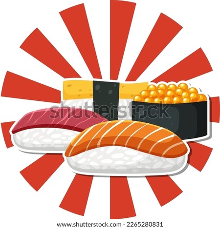 Sushi Japanese nation tradition food symbol illustration